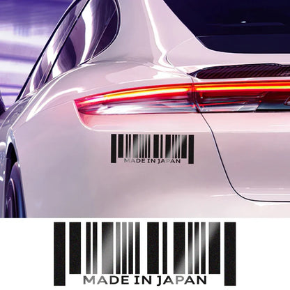 Stickers Made In Japan Barcode Reflective Body Window Decals