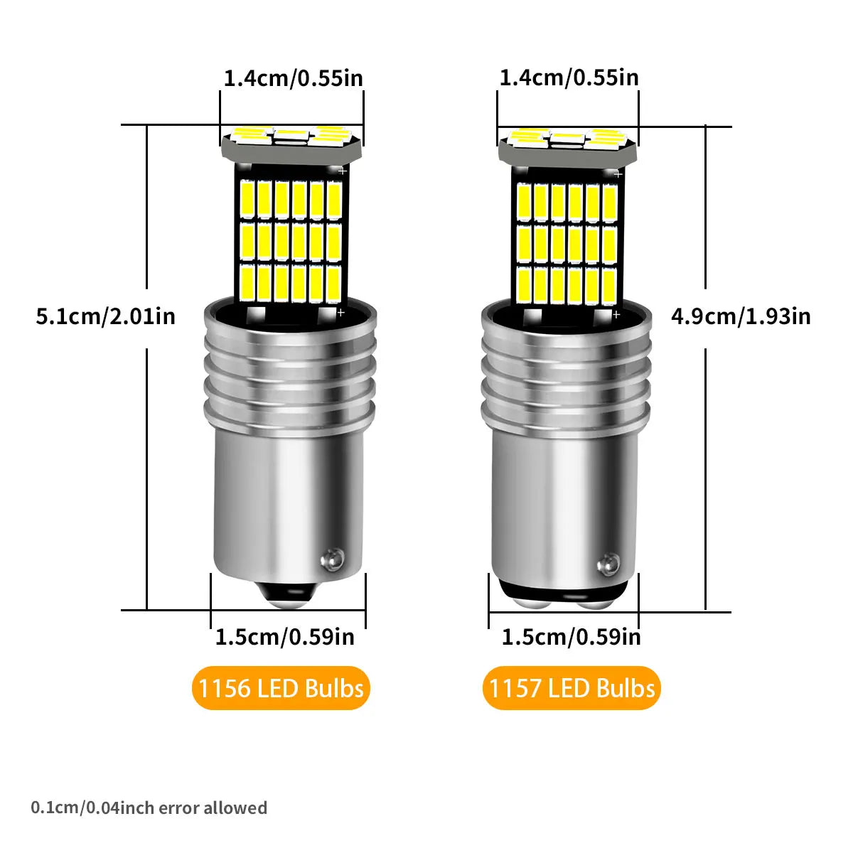Super Bright 2PCS 1156 ba15s P21W Reverse bulbs4014 Rear