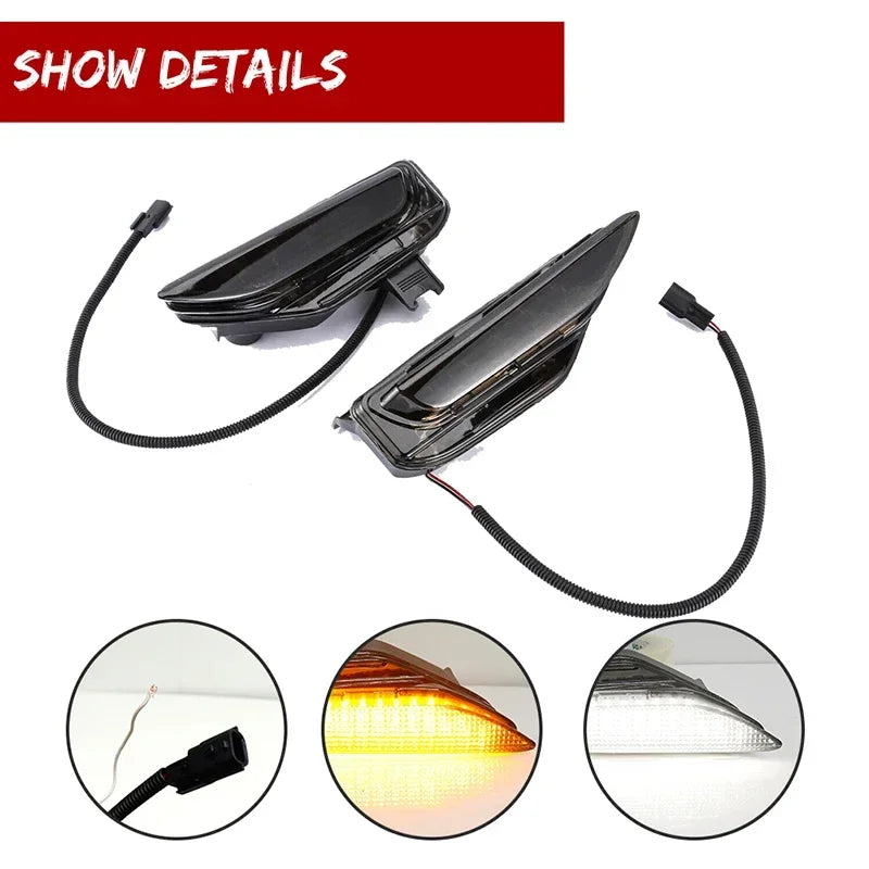 For Infiniti Q50 Q50S Sport 2014-2020 dual-color Dynamic Amber