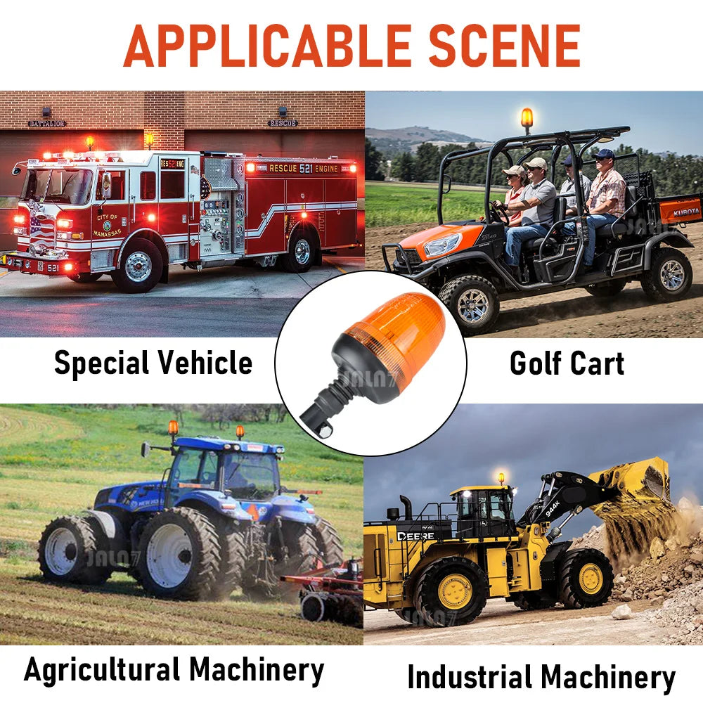 For Golf Cart Amber Beacon Hazard Warning Safety Strobe Truck