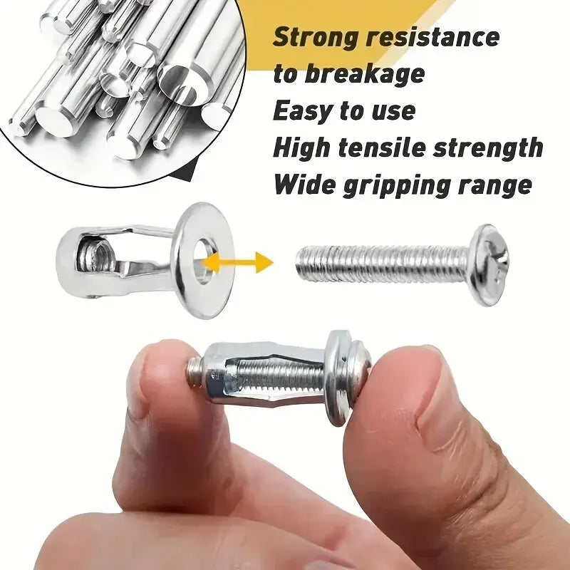 60PCS Galvanized Carbon Steel Expansion Nuts Petal Lock Cross