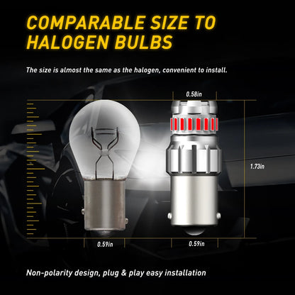 Auxito 2PCS P21W Red 1156 ba15s Bulbs Canbus Error