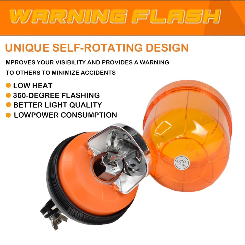 jaln7 Beacon Rotating Tractor Warning Emergency Strobe Halogen