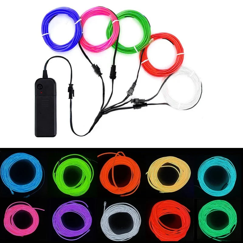 1M Glow El Wire Neon Cable Christmas Dance Party