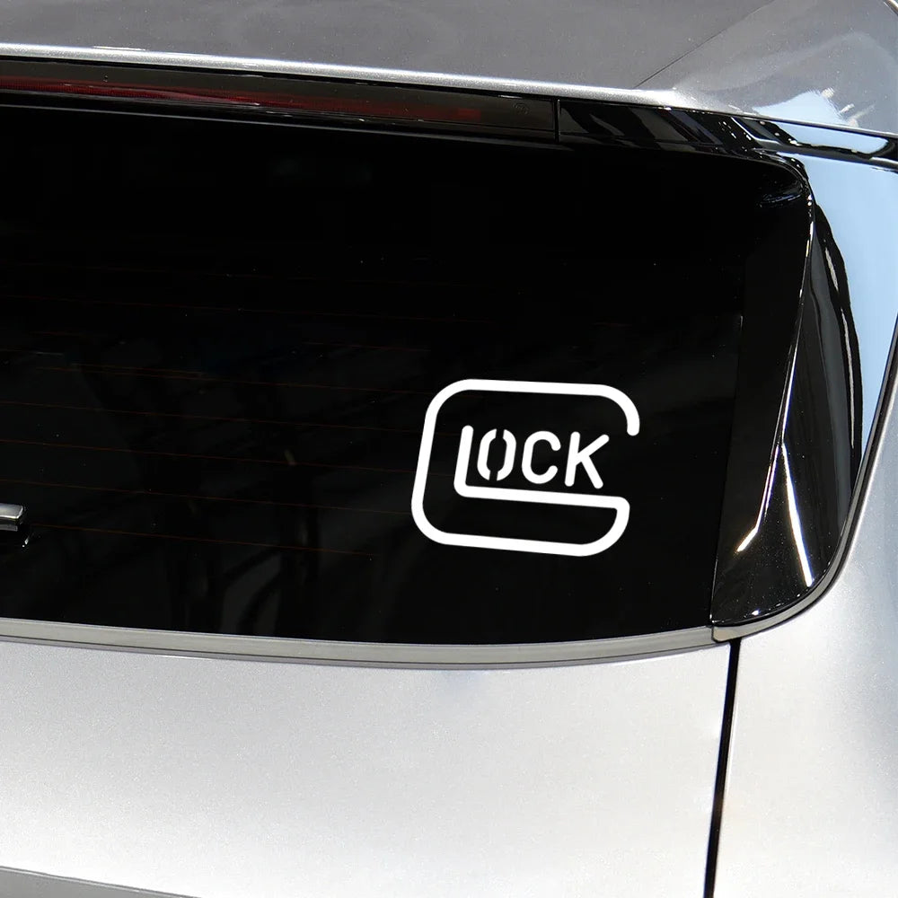 19.8x16.2cm Funny Lock Unlock Pattern Vinyl Sticker Waterproof