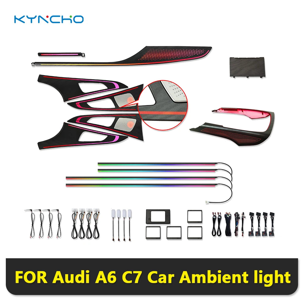 For Audi A6 C7 Dream-Color RGB Colors Ambient Kit Bluetooth APP