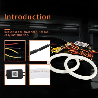 12V 24V Motorcycle RGB Angel Eyes Halo Rings Turn