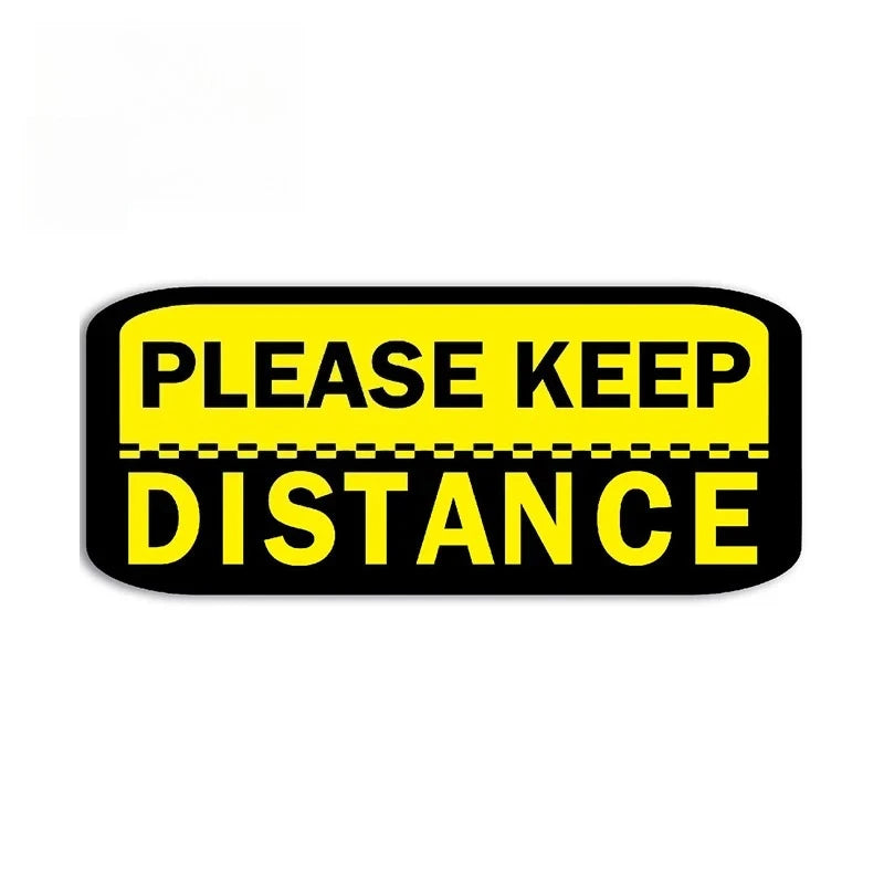 Please Keep Distance Sticker Sunscreen Warning Decal Caravan