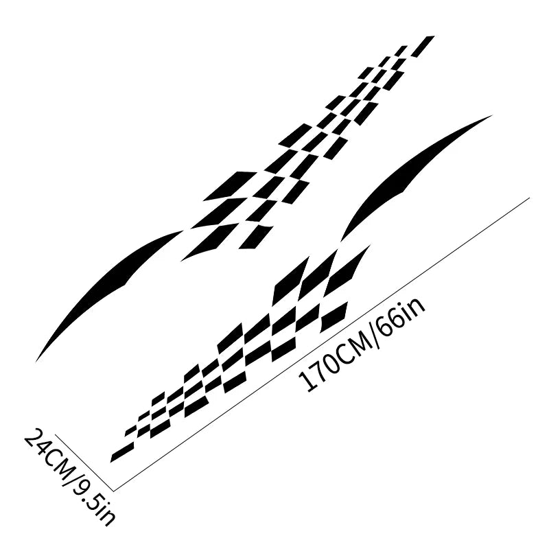 2PCS Lattices Decals Cover Scratches Racing Sport Stripe Truck
