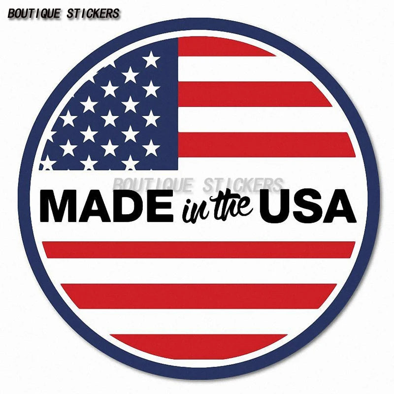 Made In Usa America Flag Badge Vinyl Sticker Decal