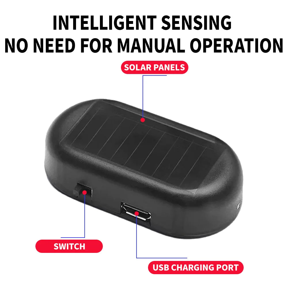 2PCS Fake Security Solar Powered Simulated Dummy Alarm Wireless
