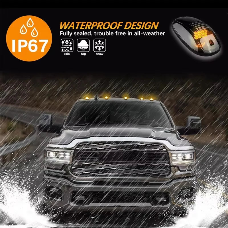 For F150 5PCS 9LED Cab Marker Roof Mouse Running Amber White