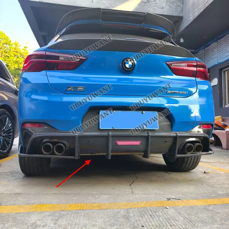 For BMW X2 F39 Rear Bumper Carbon Fiber 3PCS Diffuser Lip
