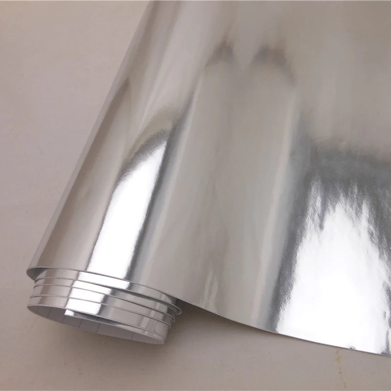 For Automotive Wrapping Strechable Glossy Silver Mirror Chrome