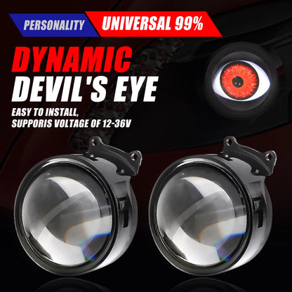 For Headlights Projector Lens 3 Inch Dynamic Devils Eyes Demon