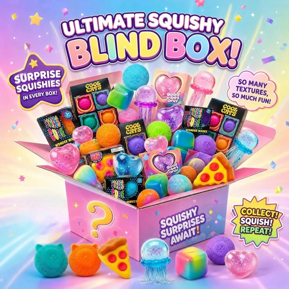 120+pieces Assorted Squishy Figures Blind Box Surprise Toy Slow