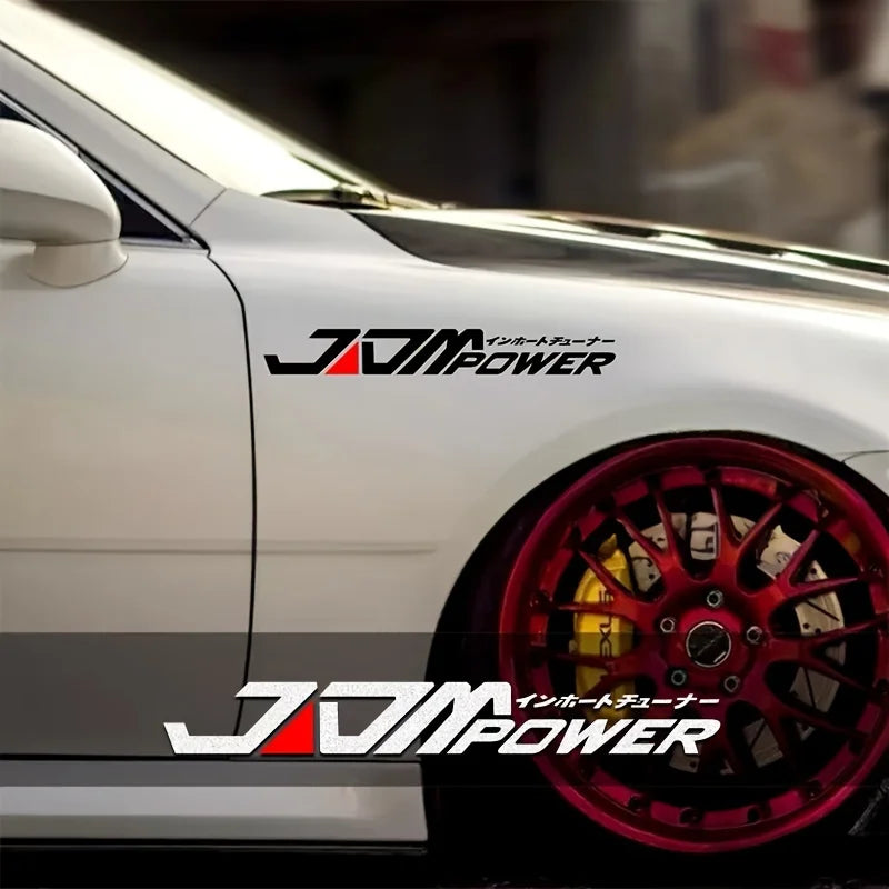 Jdm Windshield Decal Red Black Japanese Text Vinyl Sticker