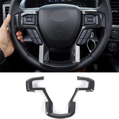 For Ford F150 2015 - 2020 ABS Carbon Fiber Steering Wheel Cover