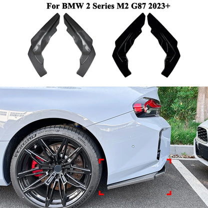 For BMW 2 Series M2 G87 Set Black ABS Rear Bumper Wrap Corner