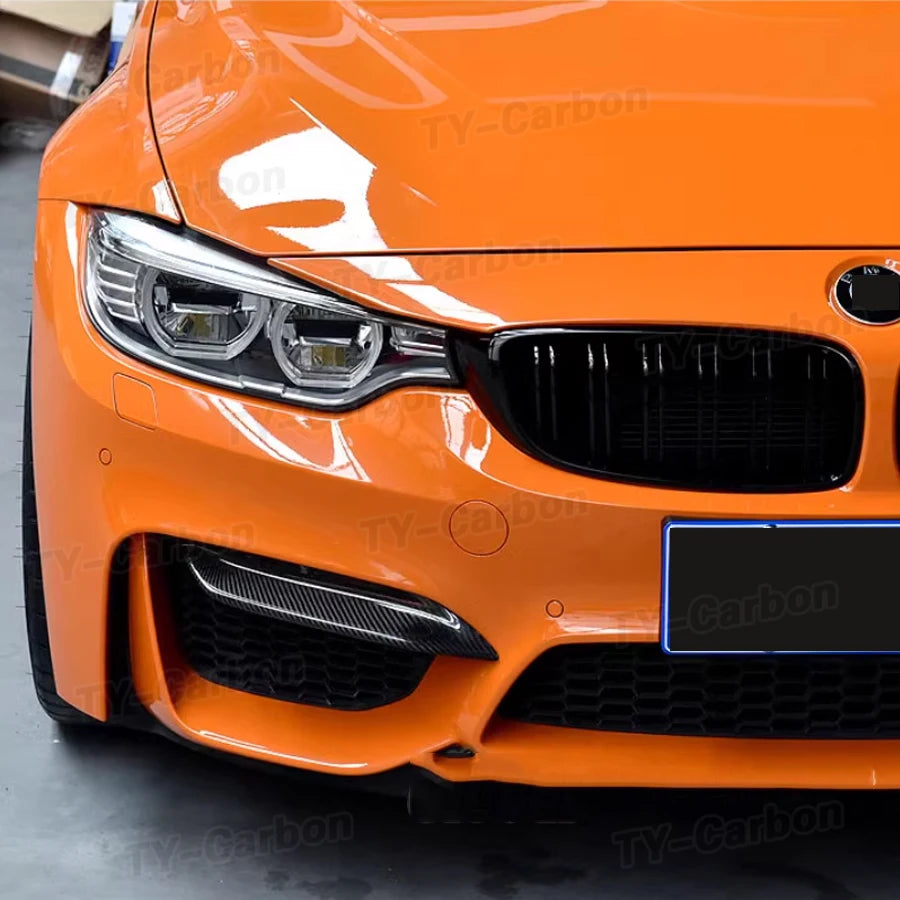For BMW F80 M3 F82 F83 Dry Carbon Fiber Front Bumper Splitters