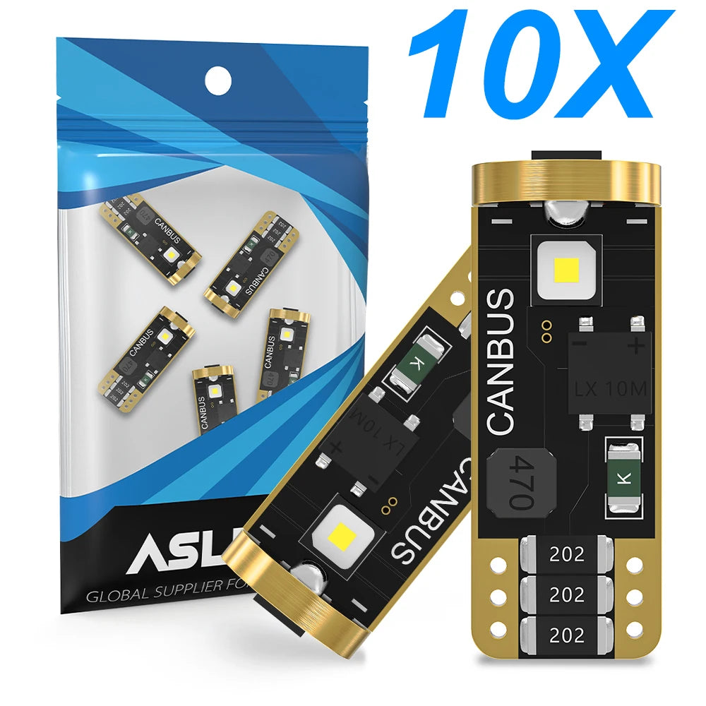 10X 194 T10 Bulbs 6000K White 168 W5W Bright