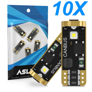 10X 194 T10 Bulbs 6000K White 168 W5W Bright