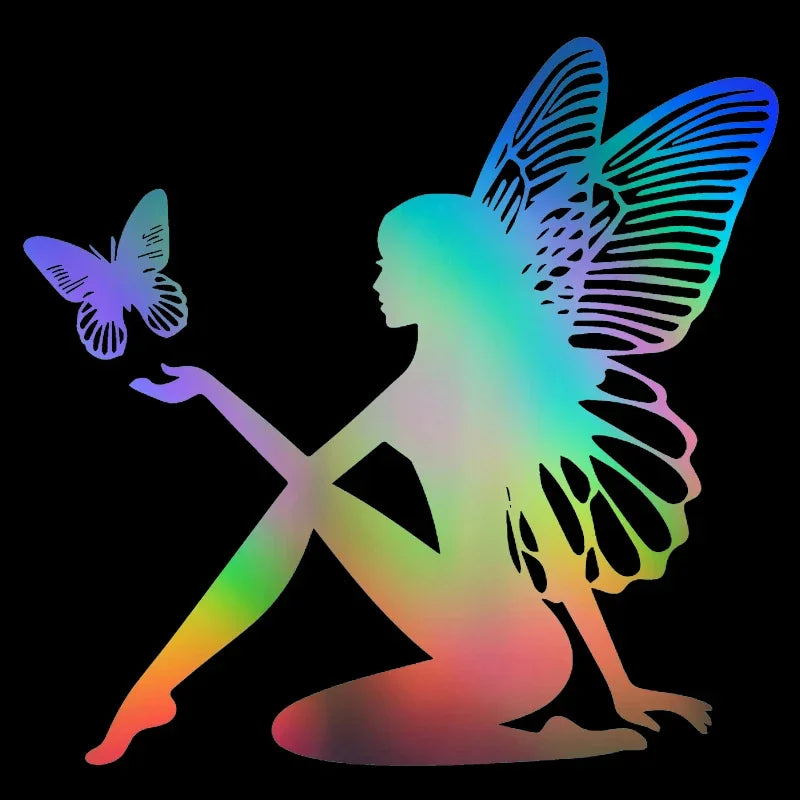 18CM Creativity Butterfly Fairy Fantasy Motorcycle Stickers On