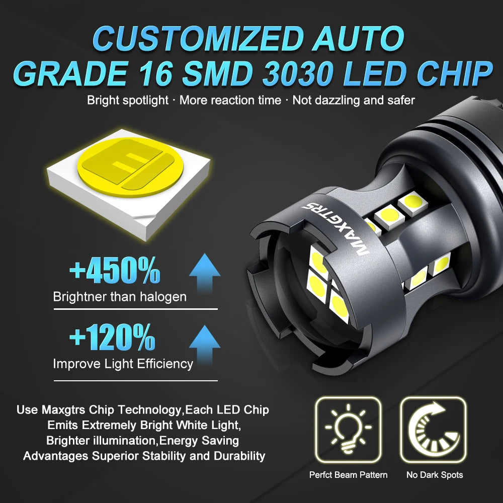 2PCS P21W ba15s 1156 7506 bay15d 1157 P21 5W