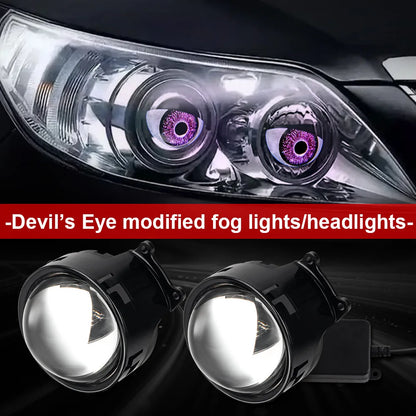 3-inch Devil's Eye Auto Accessories Headlight Led Lenses Retrofit Kits Assembly LED Car Dynamic Lights 12v with Remote C