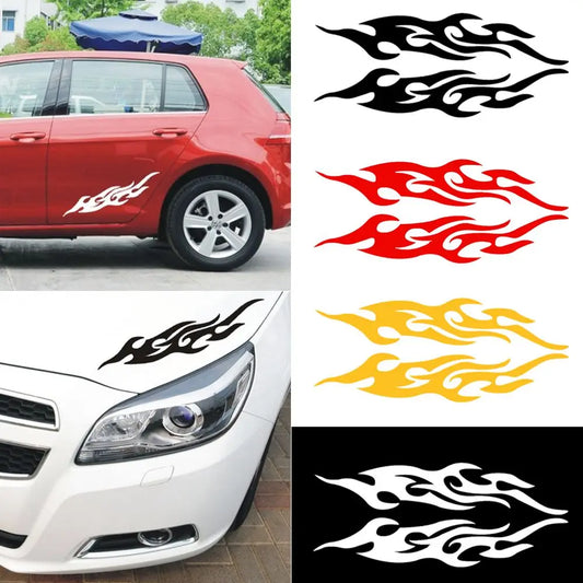 2PCS Popular Cool Reflective Sticker Decal Flame Fire Bumper
