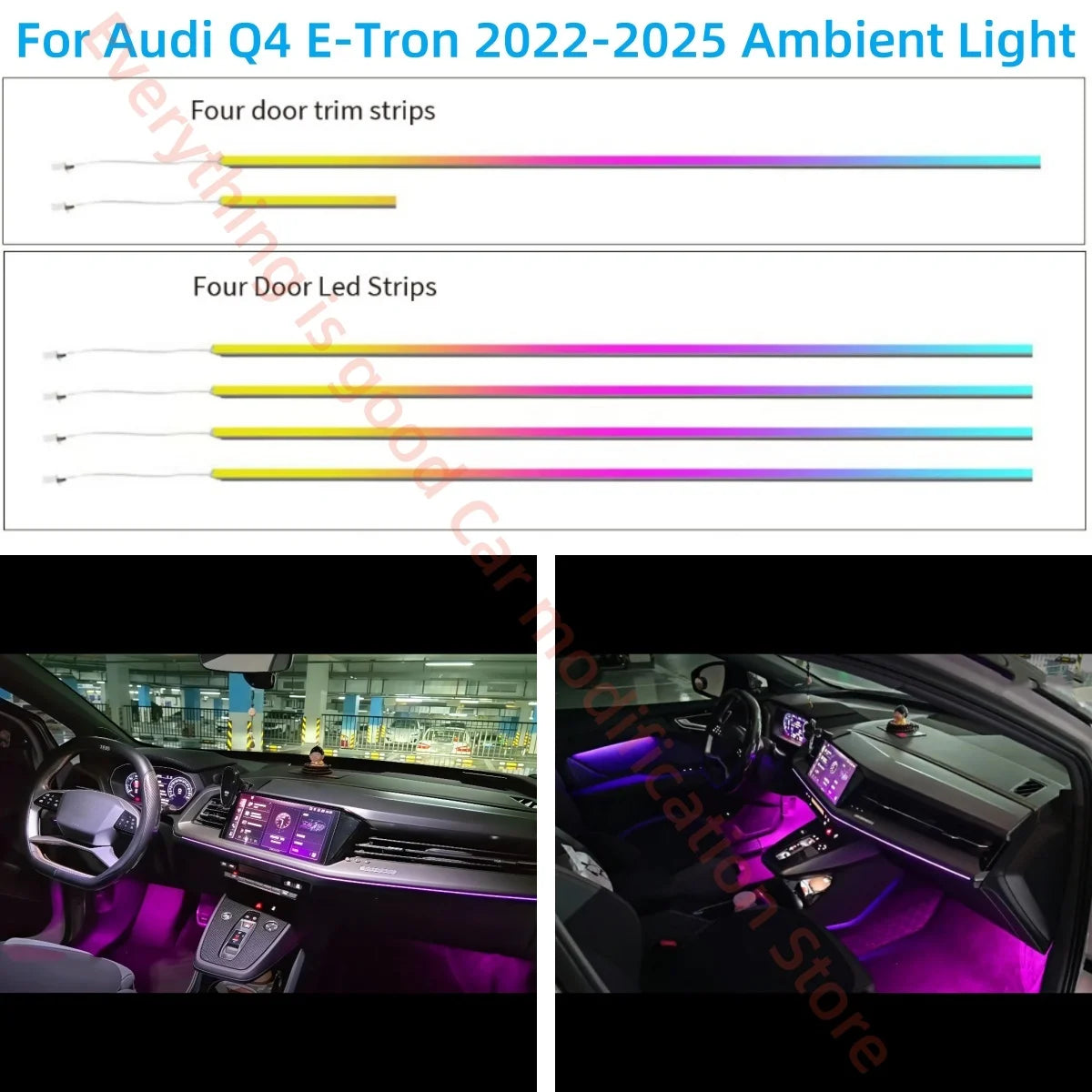 For Audi Q4 E-tron 2022+ Rhd Automobile Interior Lighting