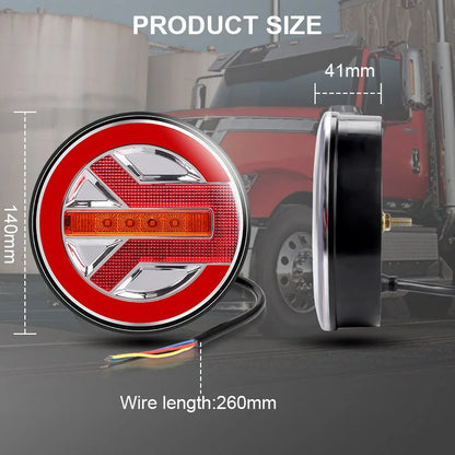For Jeep Volvo Pickup Trailer 12V Offroad Truck Round Taillight