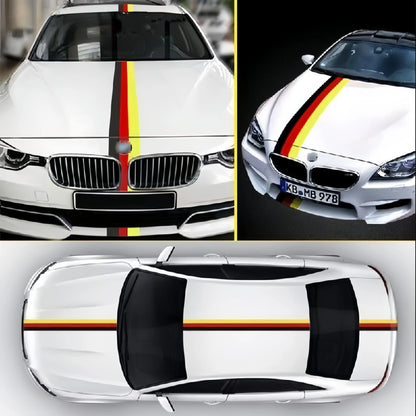For Hood Roof Boby Exterior Styling Tricolor Racing Stripe Hood