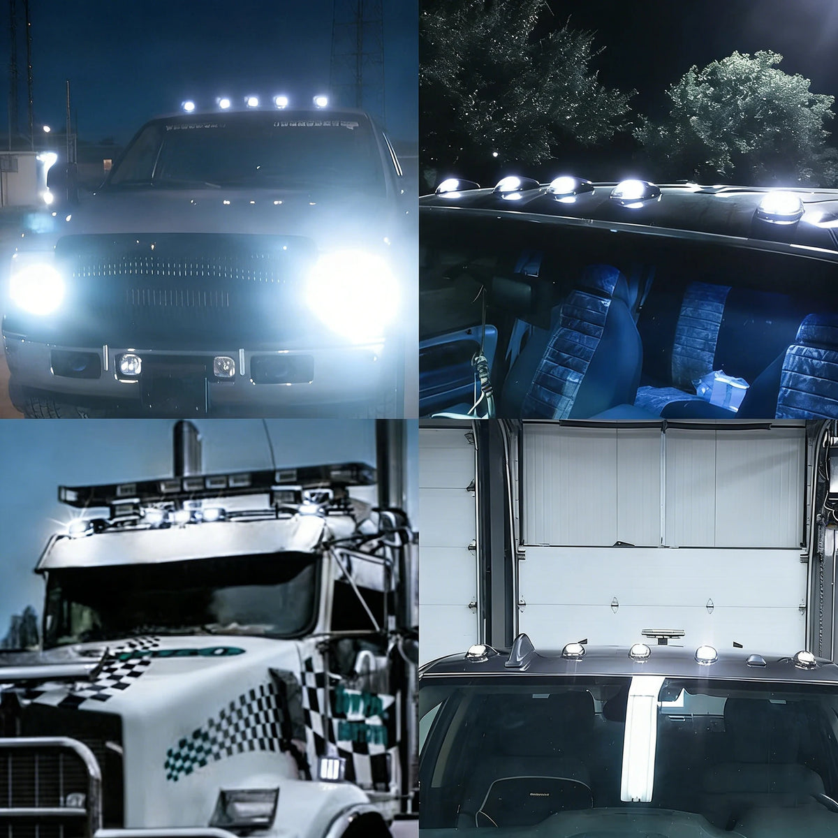 5PCS Solar Powered Cab Vibration Activated Leds Wireless Roof