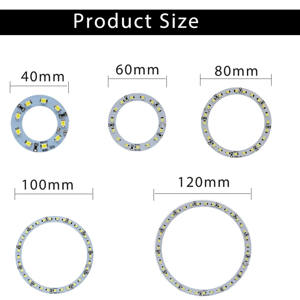 2PCS 100 120MM Ring Angle Eyes Headlight Halo 1210