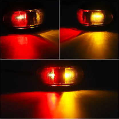10PCS Side Marker Red Yellow Waterproof Rear Indicator Warning