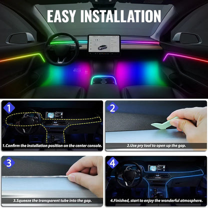 Acrylic APP Controlled Interior Multicolor Waterproof El Wire Kit