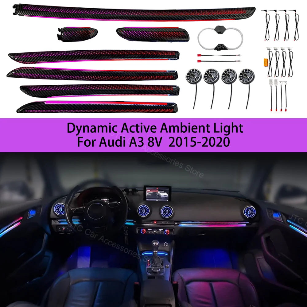 For Audi A3 8V 8Y S3 RS3 2013-2019 Ambient Dashboard Air Vent