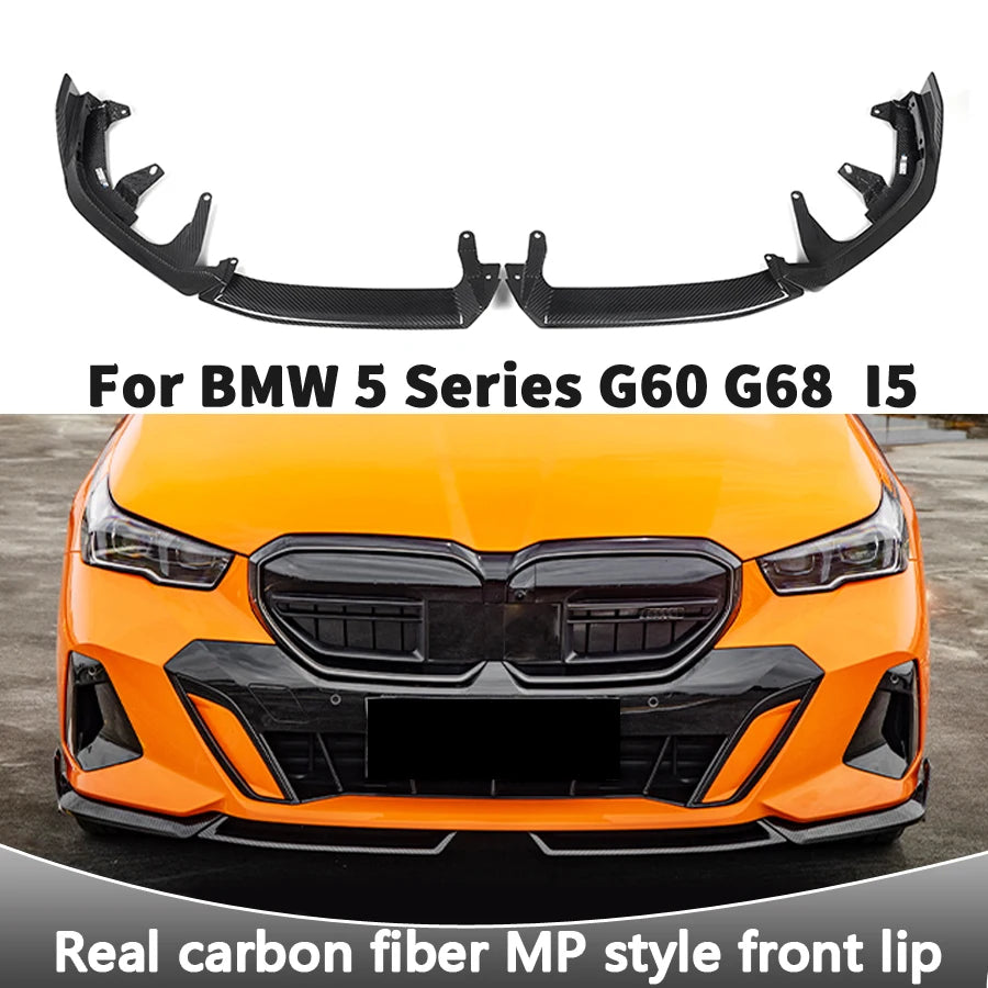 For BMW 5 Series G60 I5 Front Spoiler Dry Carbon Fiber Lip Chin