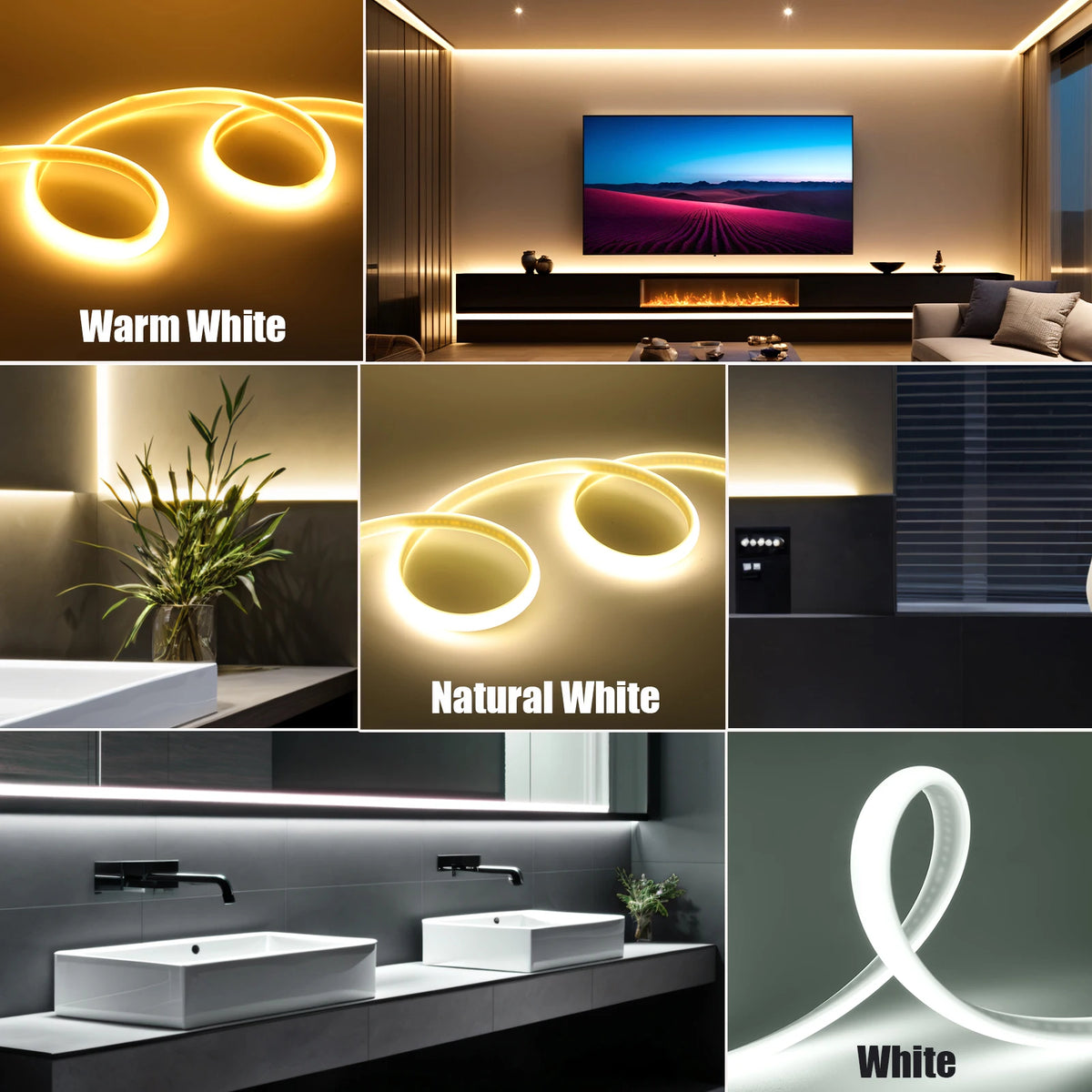 Ac 220V Cob Strip On Off Switch White 3000K
