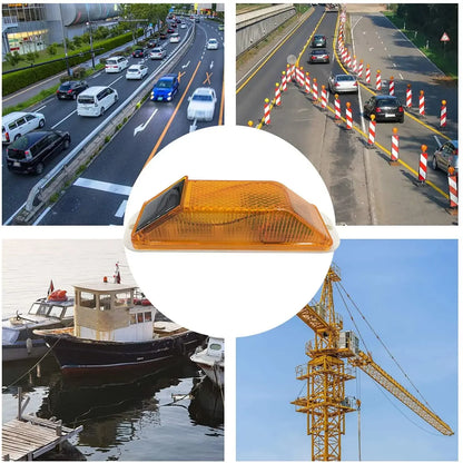Solar Strobe Warning Flash Traffic Caution Chip Control Bridge