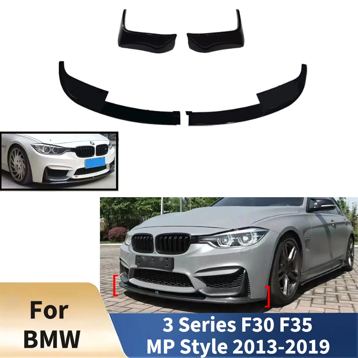 For BMW 3 Series F30 F35 Mp 2013 2014-2019 Front Bumper Lip