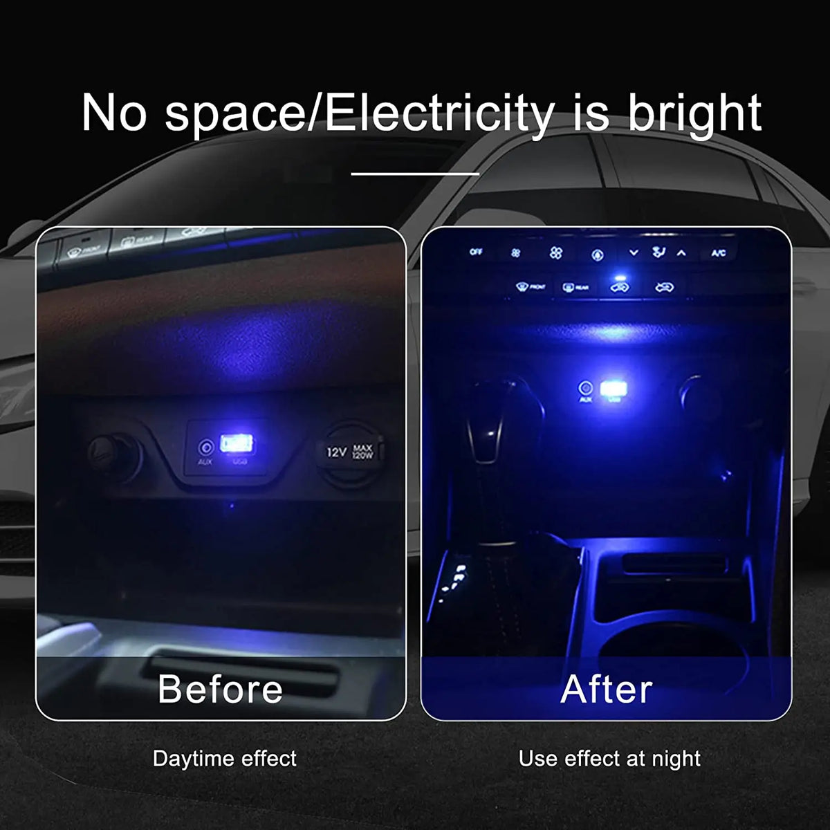 MINI USB Atmosphere Interior Ambient Lighting Neon Night White