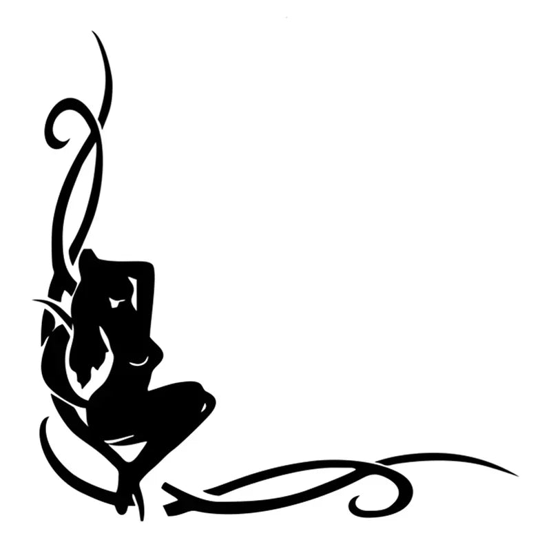 Jpct Sticker Creative Girl Reflective Funny Vinyl Decal