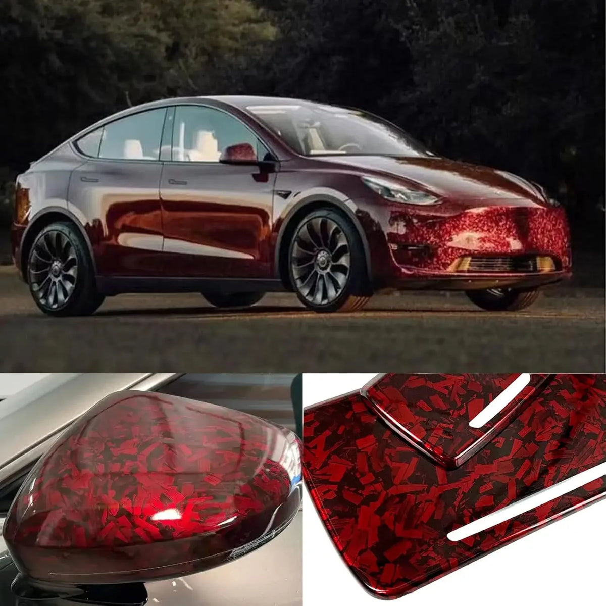 Glossy Laser Forged Carbon Fiber Vinyl Wrap Self Adhesive