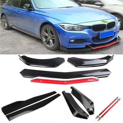For 1.9M 6.2FT Wide Front Bumper Lip Spoiler Side Skirt Splitter