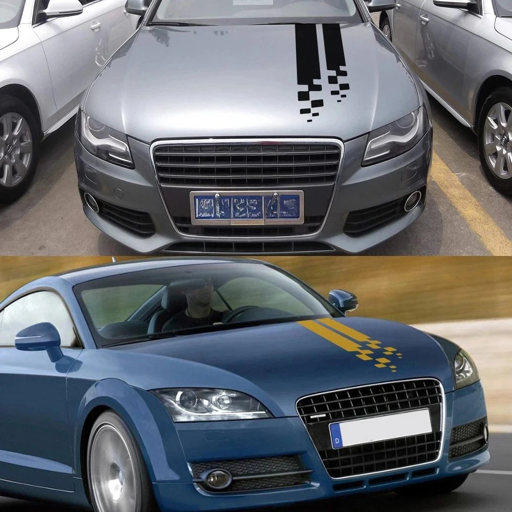 For All Models Hood Cover Stickers Racing Sport Bonnet Vinyl