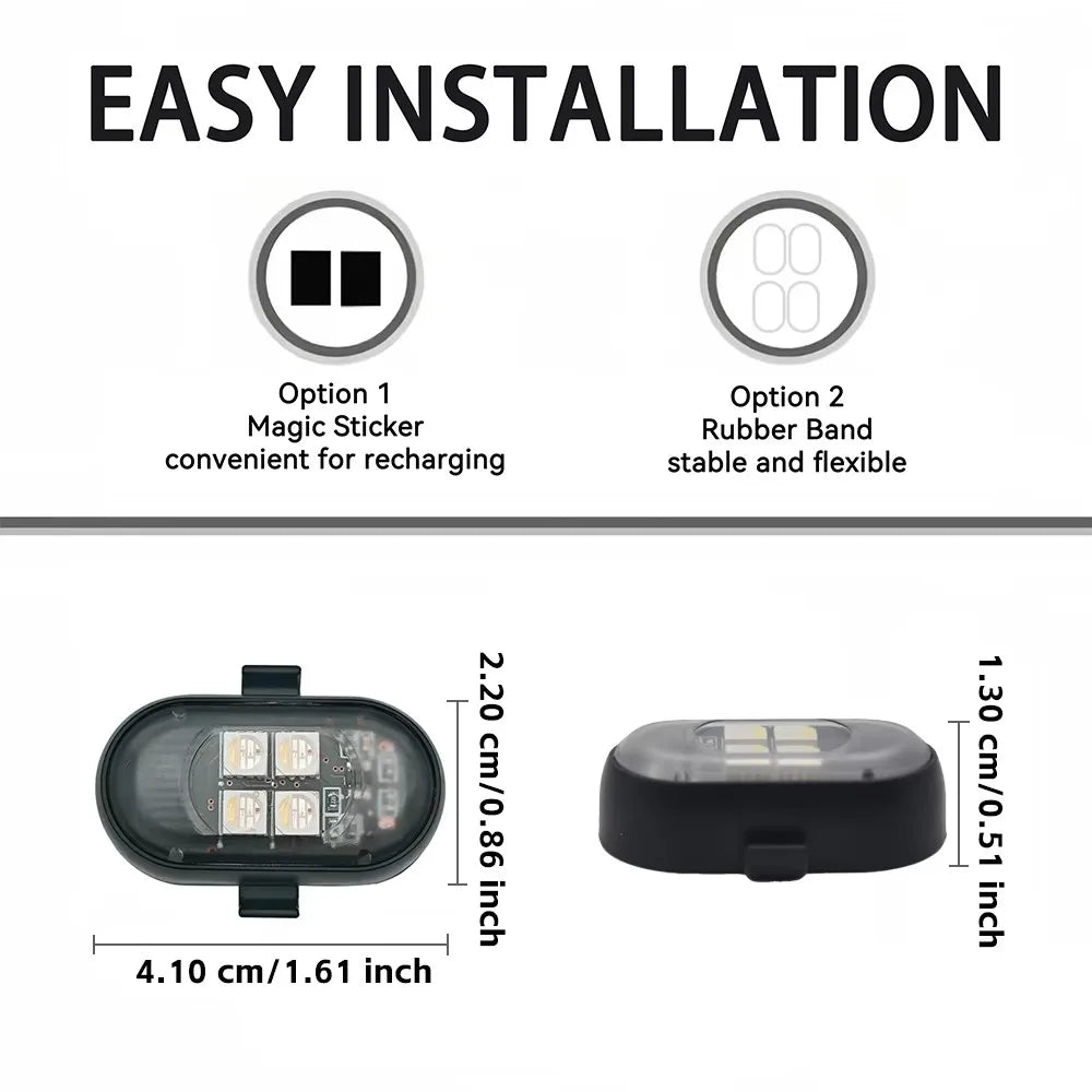 For Motorcycle RGB Interior Wireless Remote Larger Battery