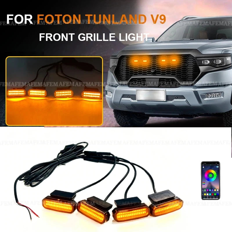 For Foton Tunland V9 Front Grille Daytime Running Wheel Eyebrow