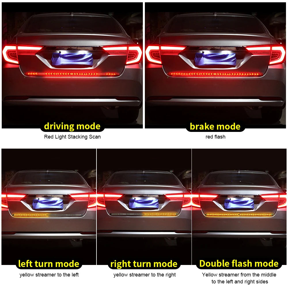 For GMC Sierra Tailgate Strip Bar Turn Singal Brake Warning Rear